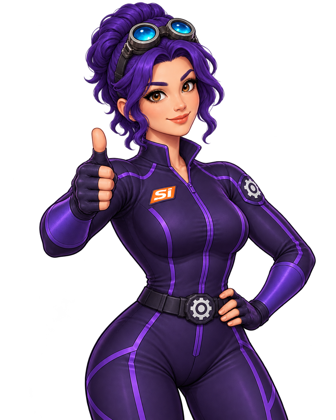 Violet giving a thumbs up beside the network range atlas